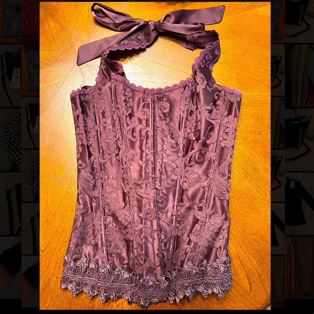 Fredrick’s of Hollywood Plum Corset Halter Top
